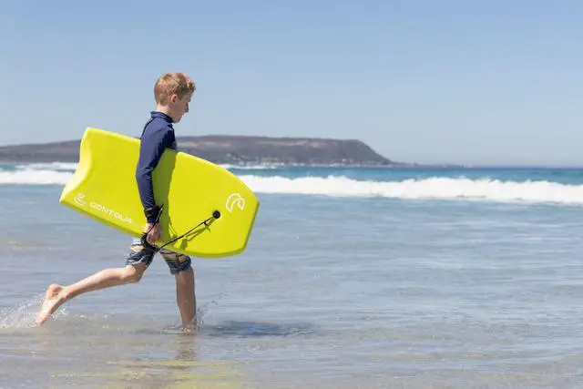 Alt view image 6 of 6 - Body Boards for Beach 37 inch Lightweight Durable Body Board with EPS Core Dual Channel Double Swivel Coiled Wrist Leash Ideal Bodyboards for Kids Teens & Adults