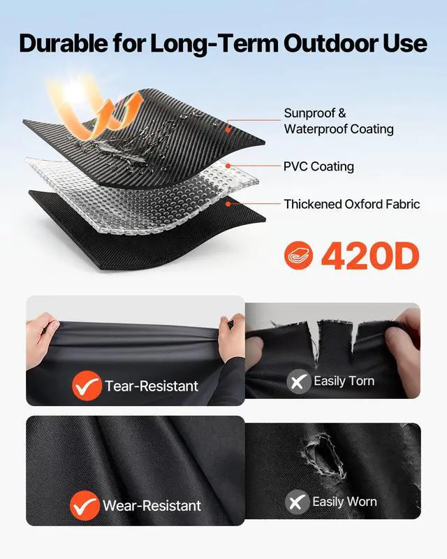 Alt view image 6 of 7 - Golf Cart Cover, Visible Full-Enclosure 2/2+2/4 Passenger Golf Cart, 600D Waterproof Oxford Fabric CoverFits Most Carts Club Car, Yamaha, EZGO, Honda, PVC Coating & Windproof Hook Design