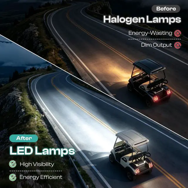 Alt view image 3 of 7 - Club Car DS Led Light Kit, Golf Cart Led Lights for Club Car DS 1993-Up Gas and Electric Golf Carts, Factory Style Headlight and Tail Light Assembly OEM 101988002 101988001