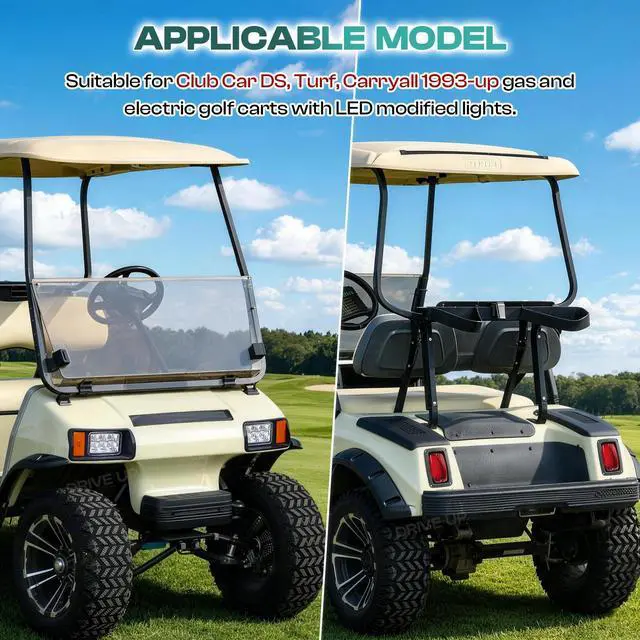 Alt view image 6 of 7 - Club Car DS Led Light Kit, Golf Cart Led Lights for Club Car DS 1993-Up Gas and Electric Golf Carts, Factory Style Headlight and Tail Light Assembly OEM 101988002 101988001