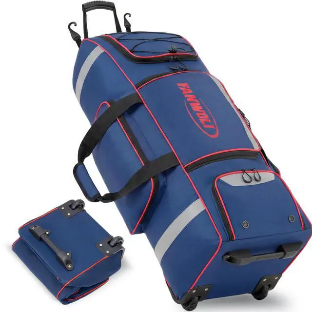 Main image of 81L Rolling Baseball Bag with Wheels, Softball Catchers Gear Bags for 4 Bats (Fits Up To 34"), Separate Shoe Compartment, Safety Reflective Strip, Fence Hook, Foldable T-Bag for Youth & Adult