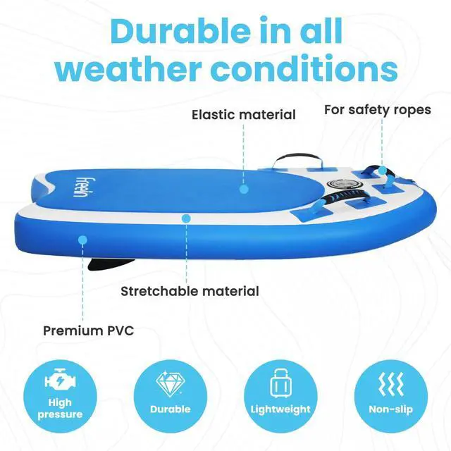 Alt view image 2 of 7 - Body Board Inflatable, Surfboards BodyBoards for Beach River, Foldable Design for Easy Storage and Transport