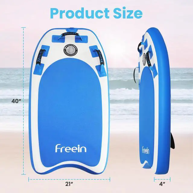 Alt view image 3 of 7 - Body Board Inflatable, Surfboards BodyBoards for Beach River, Foldable Design for Easy Storage and Transport