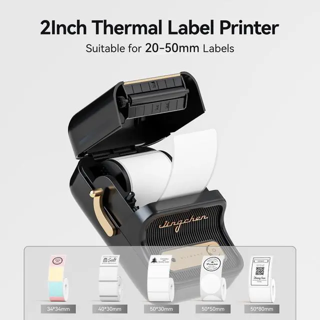 Alt view image 3 of 7 - B21 Label Maker Machine with Tape, 2Inch Portable Labeler, Black | Thermal Sticker Printer for Gift Jar Candle Address Labels for Home Office Business Organization, Supports Mobile & PC