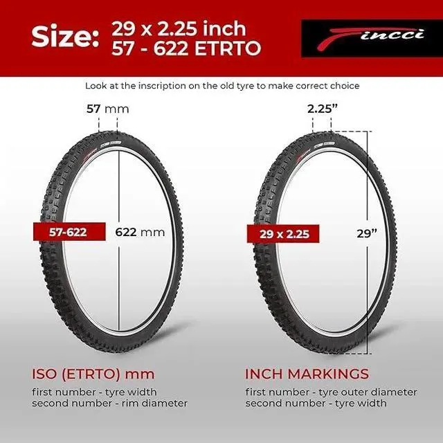 Alt view image 2 of 7 - 29 x 2.25 Mountain Bike Tires - Foldable Tyre 57-622 with 1mm Anti Puncture | Folding 29 inch Bicycle Tyres, Accessories for Mountain, Enduro, Gravel and MTB Bikes, Front and Rear Replacement