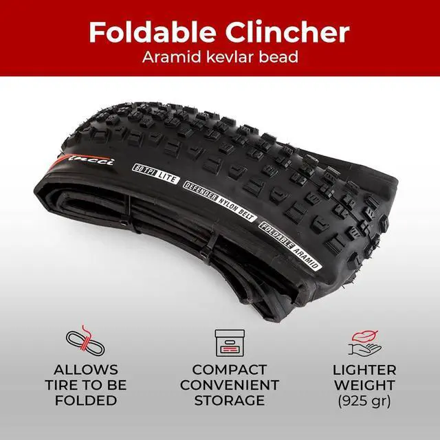 Alt view image 5 of 7 - 29 x 2.25 Mountain Bike Tires - Foldable Tyre 57-622 with 1mm Anti Puncture | Folding 29 inch Bicycle Tyres, Accessories for Mountain, Enduro, Gravel and MTB Bikes, Front and Rear Replacement