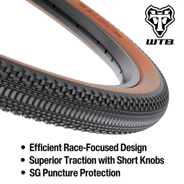 Alt view image 2 of 7 - Vulpine Gravel Bike Tire (700c) Tubeless Folding - Light Fast Rolling for Races (Black/Tan, Optional SG Puncture Protection)