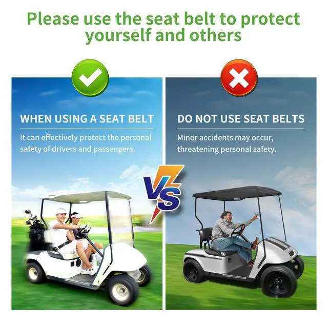 Alt view image 3 of 7 - 4PCS Universal Retractable Golf Cart Seat Belt Kit for Yamaha, EZGO, Club Car, Fits Front Rear Seat (Not Include Bracket)