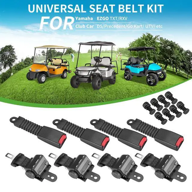 Alt view image 6 of 7 - 4PCS Universal Retractable Golf Cart Seat Belt Kit for Yamaha, EZGO, Club Car, Fits Front Rear Seat (Not Include Bracket)