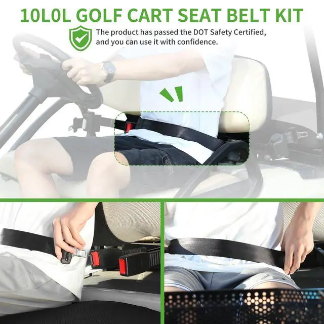 Alt view image 5 of 7 - 4PCS Universal Retractable Golf Cart Seat Belt Kit for Yamaha, EZGO, Club Car, Fits Front Rear Seat (Not Include Bracket)