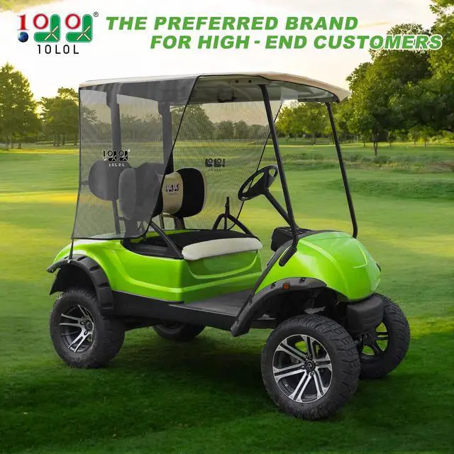 Alt view image 2 of 7 - Golf Cart Sun Shade Cover for Yamaha G29 Drive 2007-2016, 2-Passenger, UV Heat Resistant Mesh with 90% Heat Block, 3-Sides Roll Up, Full Roof Coverage (63" L X 45" W)