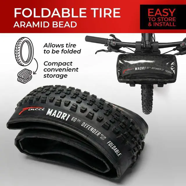 Alt view image 6 of 7 - Set 29x2.25 Mountain Bike Tire & Tubes Schrader/Presta - Foldable 57-622 | Folding 29 inch Bicycle Tyres, Accessories for Mountain, Enduro and MTB Bikes, Front and Rear Replacement, 1mm Anti Puncture