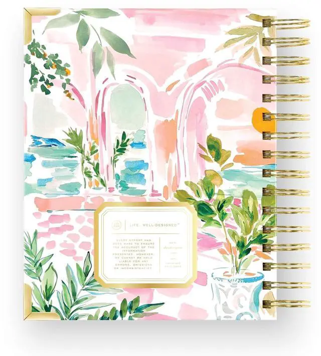 Alt view image 2 of 7 - 2026-2027 Mini Daily Academic Planner, 6"x8.125", Capri | July 2026 - June 2027, Glossy Laminated Cover, Wirebound, Laminated Tabs, Storage Pocket, Stickers & Snap-In Ruler
