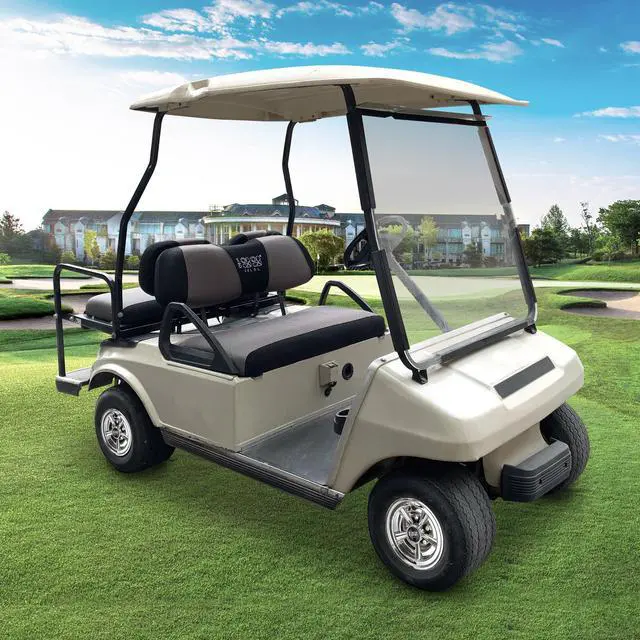 Alt view image 2 of 7 - Golf Cart Front Rear Seat Cover Set for EZGO TXT RXV & Club Car DS 2000-up(Flat Backrest), Made w/ 3D Air Mesh Polyester Fabric Breathable Washable