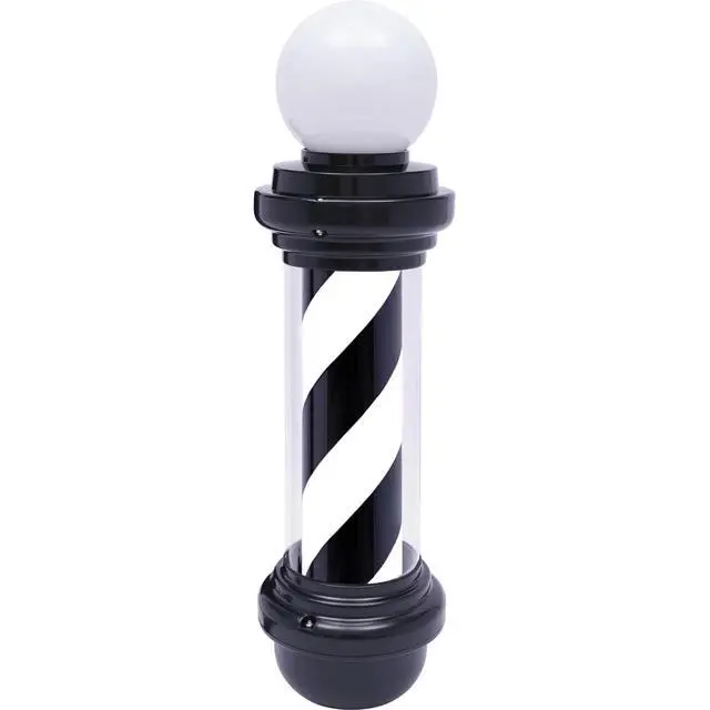 Alt view image 4 of 5 - 27'' Black White Barber Pole Light