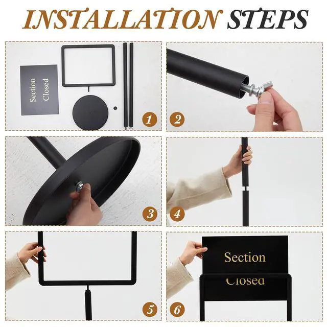 Alt view image 4 of 7 - 11 x 14 Inch Please Seat Yourself Hostess Sign for Restaurant with Stand with 9 Inserts Seating Sign Holder with a Base Sturdy Versatile Yard Advertising Business Store Floor, Black