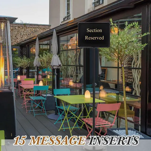 Alt view image 6 of 7 - 11 x 14 Inch Please Seat Yourself Hostess Sign for Restaurant with Stand with 9 Inserts Seating Sign Holder with a Base Sturdy Versatile Yard Advertising Business Store Floor, Black