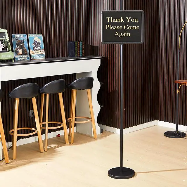 Alt view image 7 of 7 - 11 x 14 Inch Please Seat Yourself Hostess Sign for Restaurant with Stand with 9 Inserts Seating Sign Holder with a Base Sturdy Versatile Yard Advertising Business Store Floor, Black