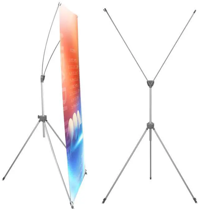 Main image of 4 Pack Adjustable X Banner Stand for Display Banner Holder Stand Adjustable Size 23"X63" to 32"X78" with Carrying Bag Ideal for Mall Promotions Trade Shows