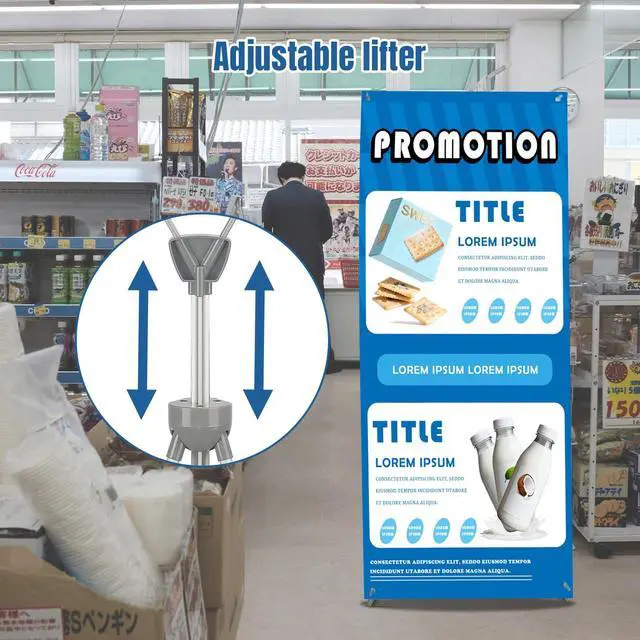 Alt view image 4 of 6 - 4 Pack Adjustable X Banner Stand for Display Banner Holder Stand Adjustable Size 23"X63" to 32"X78" with Carrying Bag Ideal for Mall Promotions Trade Shows
