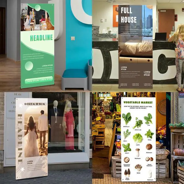 Alt view image 6 of 6 - 4 Pack Adjustable X Banner Stand for Display Banner Holder Stand Adjustable Size 23"X63" to 32"X78" with Carrying Bag Ideal for Mall Promotions Trade Shows