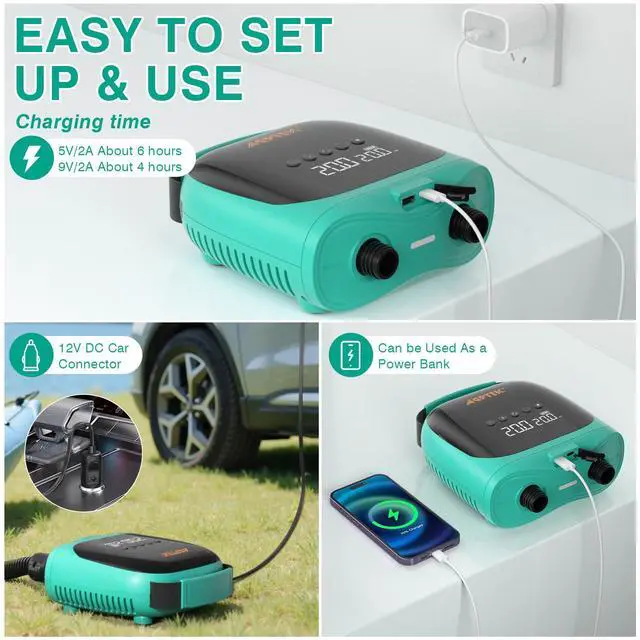 Alt view image 7 of 7 - Paddle Board Pump Electric Sup Air Pump 20PSI Portable, Auto-Off 12V DC Car Connector for Inflator & Deflator Inflatable Stand up Paddle Boards,Boats,Inflators