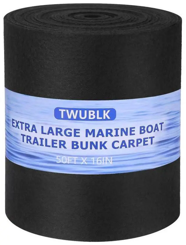 Main image of 16in x 50ft Extra Large Boat Trailer Bunk Carpet - Marine Grade Padding for Boat Trailers Jet Ski Ramps Garages Docks Bunk Board Carpet