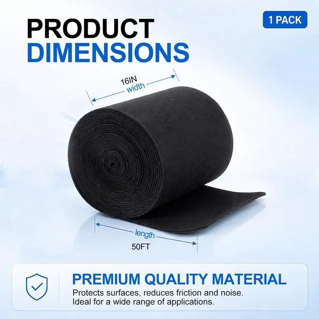 Alt view image 2 of 7 - 16in x 50ft Extra Large Boat Trailer Bunk Carpet - Marine Grade Padding for Boat Trailers Jet Ski Ramps Garages Docks Bunk Board Carpet