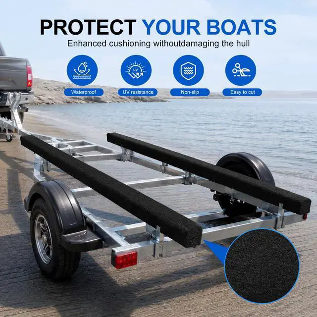 Alt view image 3 of 7 - 16in x 50ft Extra Large Boat Trailer Bunk Carpet - Marine Grade Padding for Boat Trailers Jet Ski Ramps Garages Docks Bunk Board Carpet