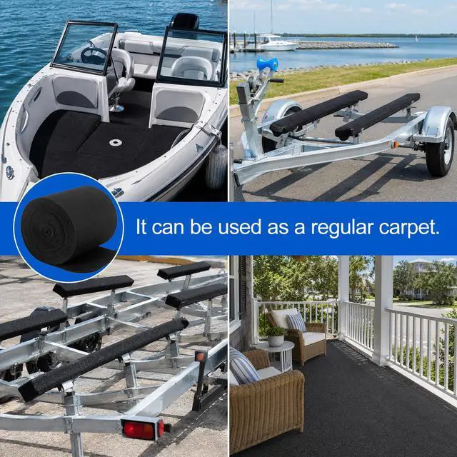 Alt view image 7 of 7 - 16in x 50ft Extra Large Boat Trailer Bunk Carpet - Marine Grade Padding for Boat Trailers Jet Ski Ramps Garages Docks Bunk Board Carpet