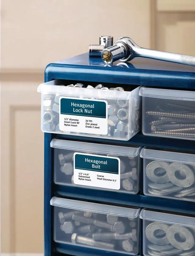 Alt view image 2 of 7 - Durable ID Labels, Permanent Adhesive, 2 x 2-5/8, 5 Packs (6793)