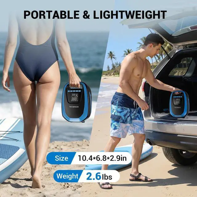 Alt view image 4 of 7 - Paddle Board Electric Pump, High Pressure SUP Pump with Inflation & Deflation, Auto-Off, Portable Air Pump for Inflatables and Kayaks