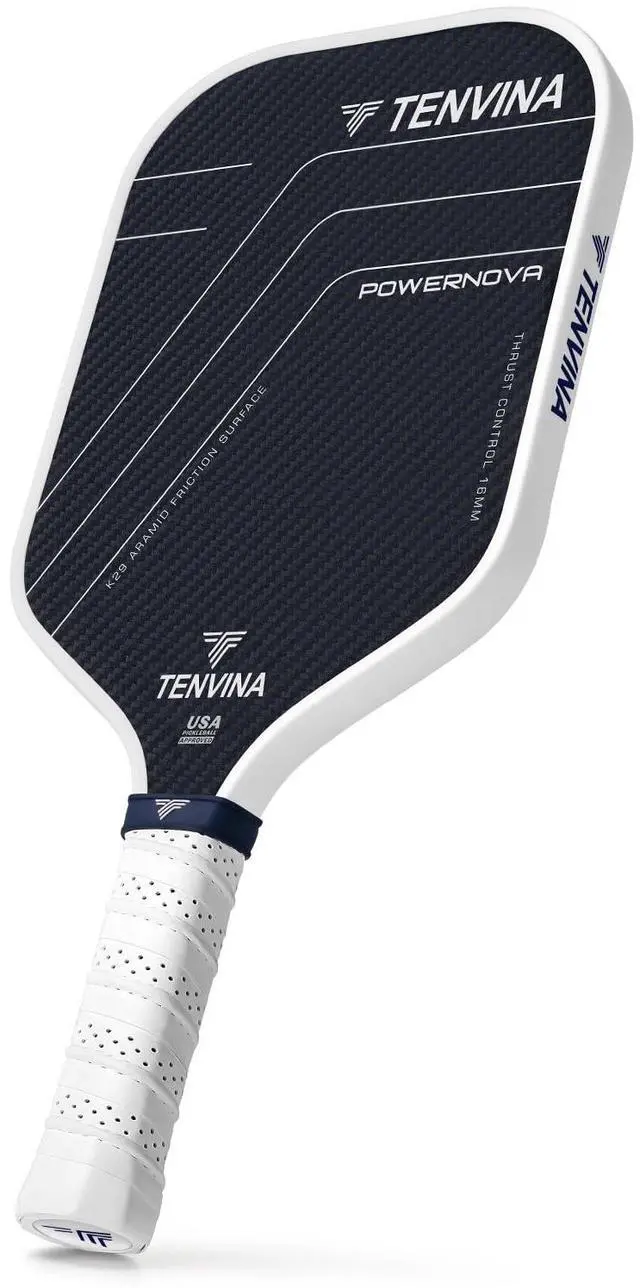 Main image of TENVINA Pickleball Paddles, Multi-Layer T700SC Textured Carbon Fiber Pickleball Paddle, Pickle Ball Paddle with Strong Spin & Power Surface, 4-Types of Shapes and Thicknesses, USAPA Approved