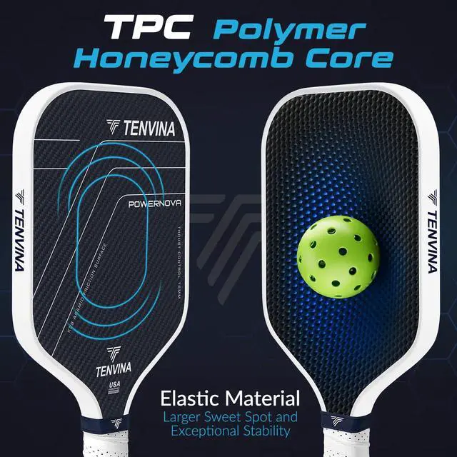 Alt view image 3 of 7 - TENVINA Pickleball Paddles, Multi-Layer T700SC Textured Carbon Fiber Pickleball Paddle, Pickle Ball Paddle with Strong Spin & Power Surface, 4-Types of Shapes and Thicknesses, USAPA Approved