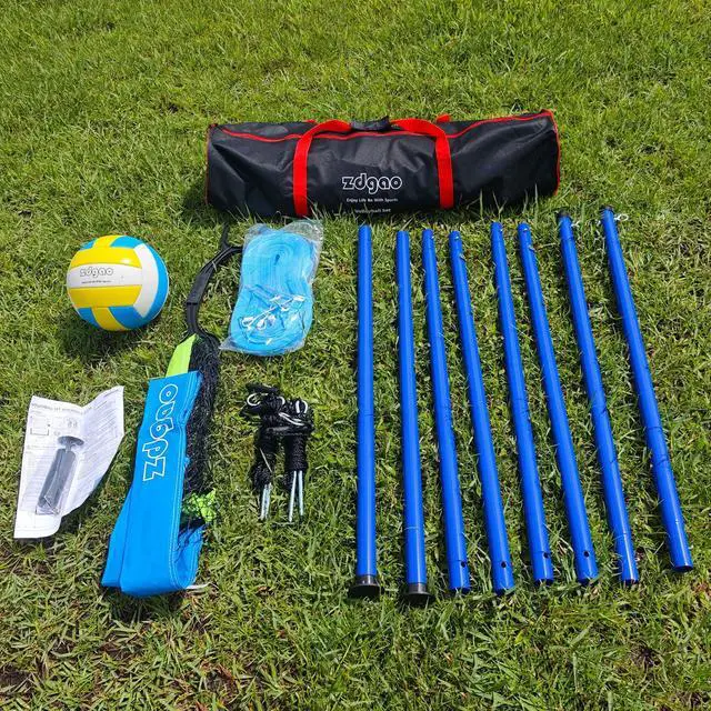 Alt view image 2 of 7 - Outdoor Portable Adjustable Volleyball Net System with Bag | Complete Practice Kit| Height Adjustable|Multiple Size| for backyard, beach, and lawn play| Portable|Easy Set up