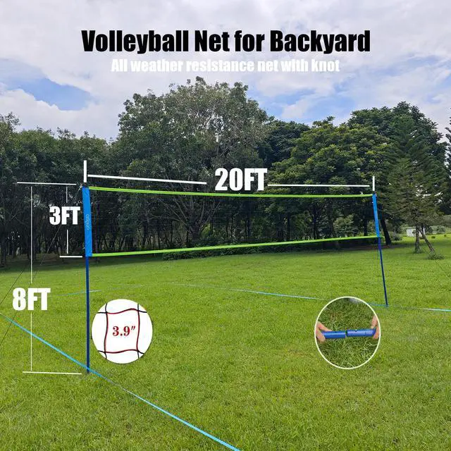 Alt view image 3 of 7 - Outdoor Portable Adjustable Volleyball Net System with Bag | Complete Practice Kit| Height Adjustable|Multiple Size| for backyard, beach, and lawn play| Portable|Easy Set up