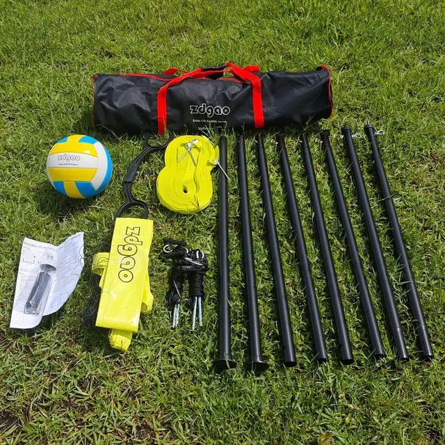Alt view image 2 of 7 - Outdoor Portable Adjustable Volleyball Net System with Bag | Complete Practice Kit| Height Adjustable|Multiple Size| for backyard, beach, and lawn play| Portable|Easy Set up
