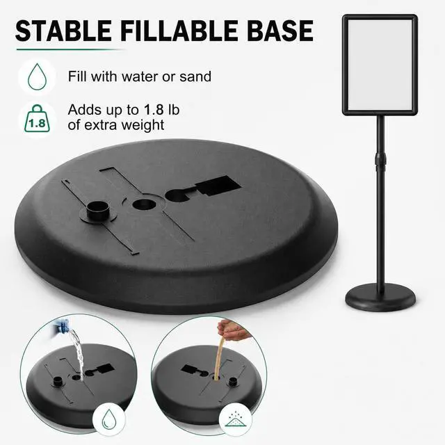 Alt view image 6 of 7 - Sign Holder Stand Display: 8.5×11 Inch Adjustable Standing Signage Stand with Snap Frame for Malls Schools Restaurants (2 pack)