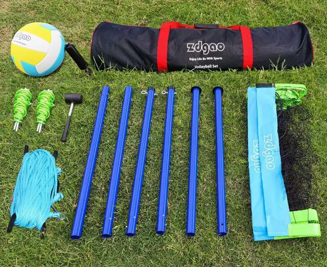 Alt view image 6 of 7 - Outdoor Portable Adjustable Volleyball Net System with Bag | Complete Practice Kit| Height Adjustable|Multiple Size| for backyard, beach, and lawn play| Portable|Easy Set up