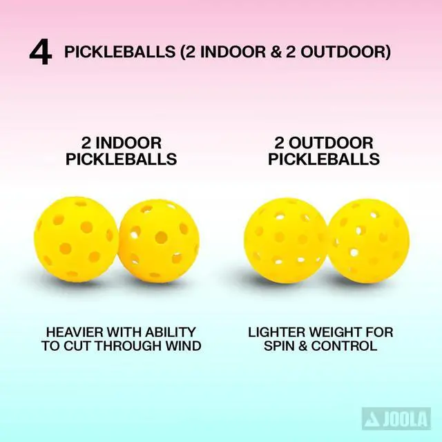 Alt view image 5 of 6 - Pickleball Paddles Set of 2 Multiple Colors - Reinforced Fiberglass Surface Lightweight, Durable, Beginner-Friendly Racket Design Set Includes Balls & Bag USAP Approved