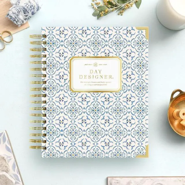 Alt view image 3 of 7 - 2026-2027 Daily Academic Planner, 7.4"x9.5", Casa Bella | July 2026 - June 2027, Glossy Laminated Cover, Wirebound, Laminated Tabs, Storage Pocket, Stickers & Snap-In Ruler