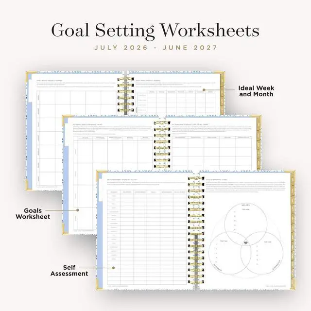 Alt view image 6 of 7 - 2026-2027 Daily Academic Planner, 7.4"x9.5", Casa Bella | July 2026 - June 2027, Glossy Laminated Cover, Wirebound, Laminated Tabs, Storage Pocket, Stickers & Snap-In Ruler