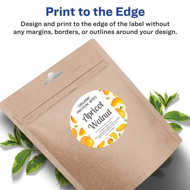 Alt view image 3 of 7 - Matte White Round Labels, Sure Feed Technology, 3.5" Diameter, 400 Matte White Printable Labels