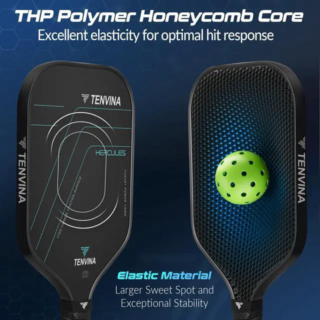 Alt view image 3 of 7 - TENVINA Pickleball Paddles, Multi-Layer T700SC Textured Carbon Fiber Pickleball Paddle, Pickle Ball Paddle with Strong Spin & Power Surface, 4-Types of Shapes and Thicknesses, USAPA Approved