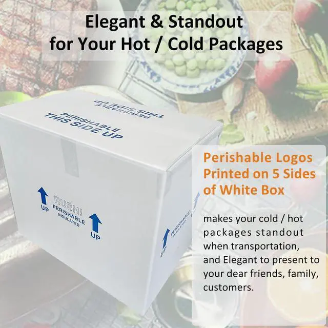 Alt view image 4 of 6 - 19x12x16'' Insulated Shipping Boxes with Bag Liners, Styrofoam Cold Mailer, Foam Cooler Containers, for Mailing Packaging Frozen Food, Perishable Fruit, and More (4 Pack)