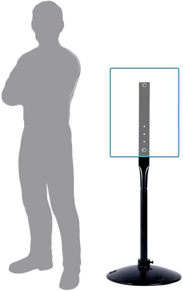 Main image of Cast Iron Sign Stand with 17" Dia Base 48" Tall Heavy Duty Pedestal Post Sign Holder for No Parking Street Signs, Handicap Parking Sign, etc. Comes with Stand, Base, Bolts and Nuts, Black