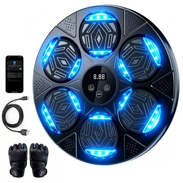 Main image of 2026 Music Boxing Machine for Adults and Kids, Smart Bluetooth Boxing Training Equipment with Gloves Wall Mounted, Workout Punching Machine for Home,Office and Gym