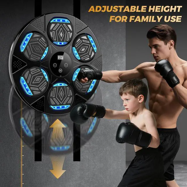 Alt view image 7 of 7 - 2026 Music Boxing Machine for Adults and Kids, Smart Bluetooth Boxing Training Equipment with Gloves Wall Mounted, Workout Punching Machine for Home,Office and Gym