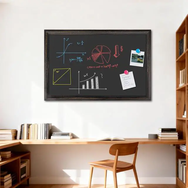 Alt view image 7 of 7 - Magnetic Chalkboard 36x24 Rustic Wood Framed Chalk Board for Wall | Rustic Wood Chalkboard, Magnetic Blackboard Wall, Wall Mounted Kitchen Menu, Farmhouse Home Classroom, Durable Easy Clean