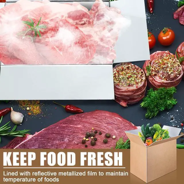 Alt view image 7 of 7 - 5 Pcs Large Insulated Shipping Boxs Bulk 19" x 12" x 16" for Frozen Food with Foil Insulated Cold Bag Liner Shipping Box Cooler Box Cold Pack Boxes for Fresh Food Mailing Packing Business